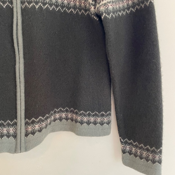 Paul Harris Design | Vintage 100% Lambs Wool Fair Isle Zip Cardigan Sweater M - Picture 3 of 16